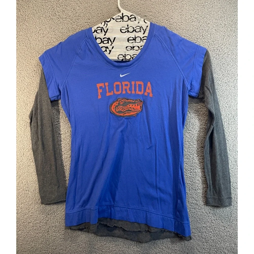 Nike‎ Florida Gator  T Shirt Womens Size XL   Blue and Gray  Casual Football